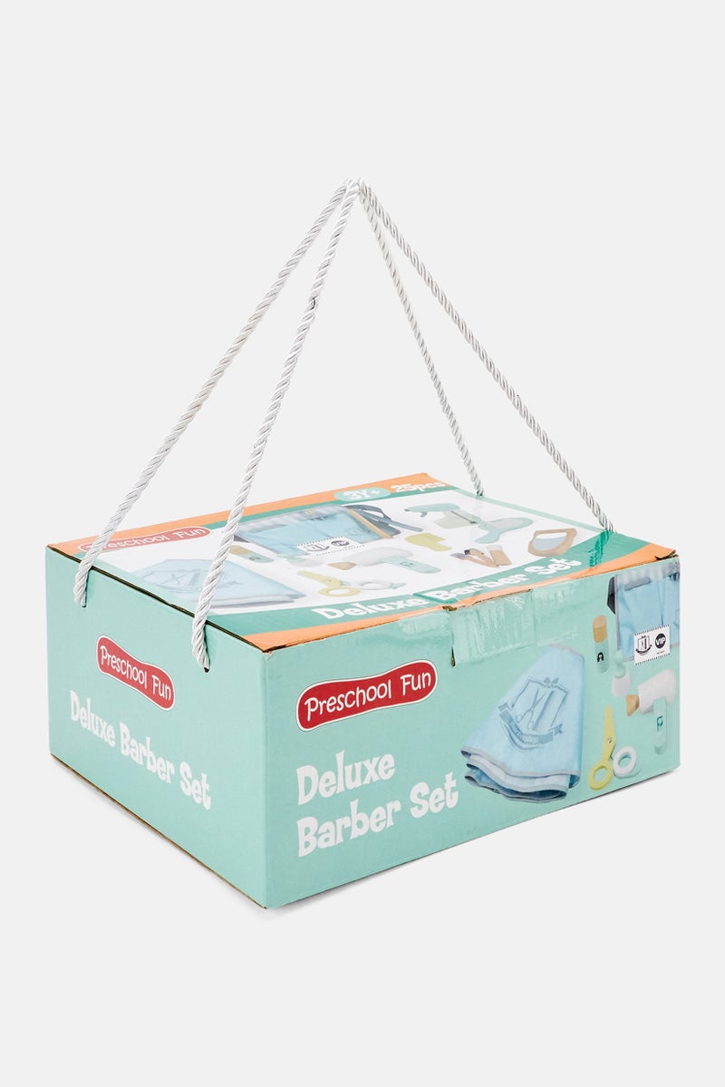 Preschool Fun 25 Pcs Deluxe Barber Set, Blue - Image 2